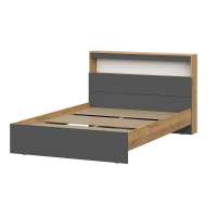 Кровать с проложками 140х200, Вена КР 102, Дуб золотой, Графит серый Кровать с проложками 140х200, Вена КР 102, Дуб золотой, Графит серый