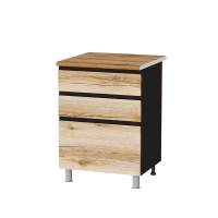 Шкаф напольный с ящиками Плейона П6Р3, венге/дуб делано