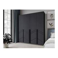 Шкаф 4-х створчатый Феникс, графит/маус софт в гостиную