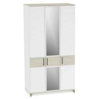 Шкаф для одежды и белья Аурелио 444, Блэквуд Сатиновый, Белый в гостиную