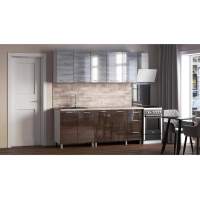 Кухня Танго 2м., Шале серебро; Шале дуб мореный