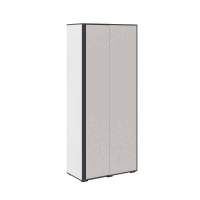 Шкаф угловой приставной Асцелла, Белый, Графит серый в гостиную