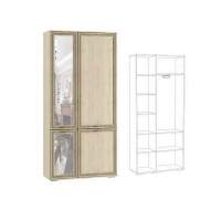 ЛШ-9 Шкаф комбинированный с зеркалом Ливорно, Сонома