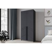 Шкаф распашной со штангой Феникс, графит/маус софт в гостиную