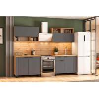 Кухонный гарнитур Монако 2м. Дуб Золотой, Графит