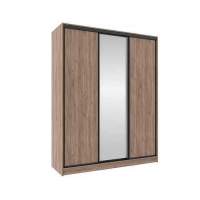 Шкаф-купе трехдверный с зеркалом 1800 Домашний Дуб табачный Craft
