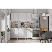 Кухонный гарнитур КГ 1 1.6 м, белый/цемент светлый