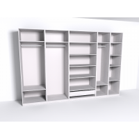 Гардеробная Рум. Комплект 6.1 без фасадов, ясень