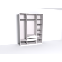 Гардеробная Рум. Комплект 4.1 без фасадов, белый