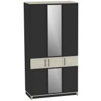 Шкаф для одежды и белья Аурелио 444, Антрацит, Блеквуд Сатиновый в гостиную