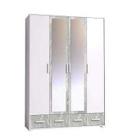 Шкаф для одежды и белья Айрис 555, статуарио в гостиную