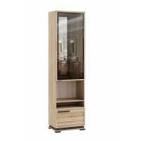 Шкаф-пенал со стеклом Модена МШ-3, гикори рокфорд/венге