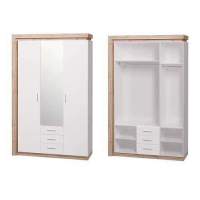 15 Шкаф 3-х дверный с зеркалом (3 ящика) Люмен в гостиную