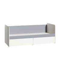 Торонто Кровать 11.39 Белый PE шагрень, Стальной Серый Торонто Кровать 11.39 Белый PE шагрень, Стальной Серый