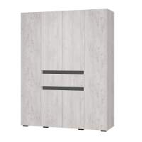 Шкаф 4-х створчатый Мрия ШК-13, Бетон пайн светлый, Графит в гостиную