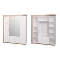 16 Шкаф 4-х дверный с зеркалом Люмен в гостиную