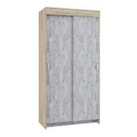 Шкаф-купе Бассо 1 м, дуб крафт серый/бетонный камень в гостиную