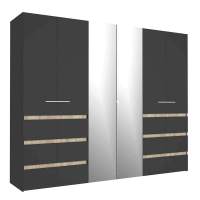 Шкаф для одежды и белья Анона, антрацит в гостиную