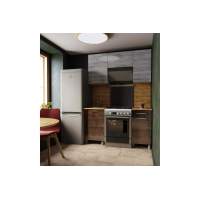 Кухня Танго 1.5м., с окапом Шале серебро; Шале дуб мореный