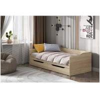 Кровать КР 1 с основанием и матрасом Сити, дуб сонома Кровать КР 1 с основанием и матрасом Сити, дуб сонома