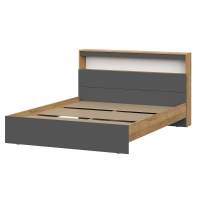Кровать с проложками 160х200 Вена, Дуб золотой, Графит серый Кровать с проложками 160х200 Вена, Дуб золотой, Графит серый