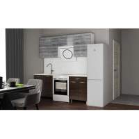 Кухня Танго 2м., с окапом Шале серебро; Шале дуб мореный