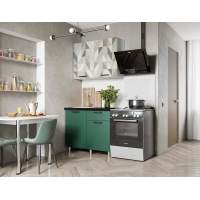 Готовая кухня Ева 1 м, зеленый лес