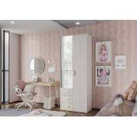 Шкаф двухдверный для одежды Белла, ясень белый в гостиную