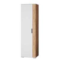 Шкаф для белья Оскар-18, белый/дуб крафт в гостиную
