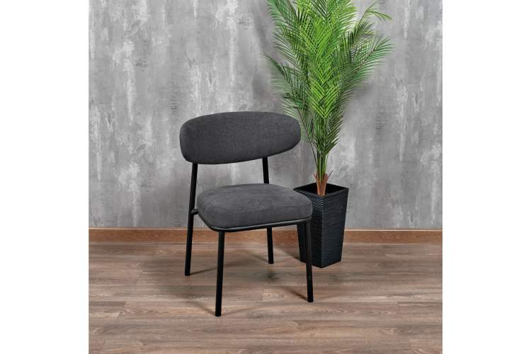 Стул Lucas 2 серый шенилл с чёрными ножками-12