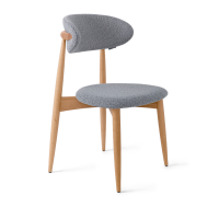 Стул Lucas светло-серый букле с ножками цвета орех