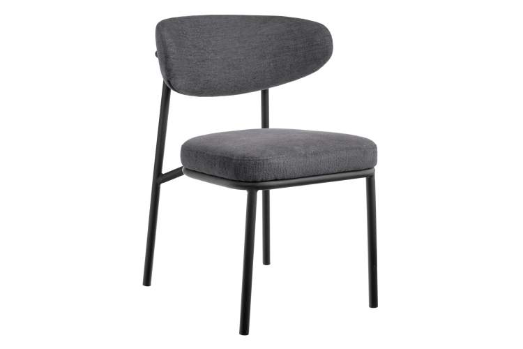 Стул Lucas 2 серый шенилл с чёрными ножками