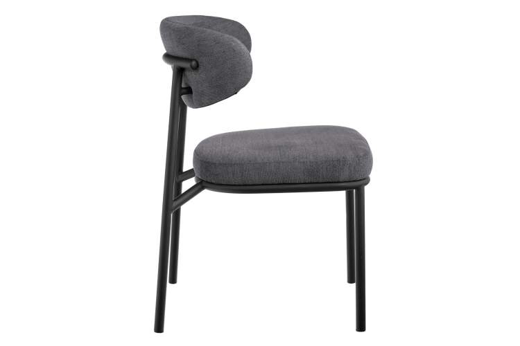 Стул Lucas 2 серый шенилл с чёрными ножками-3