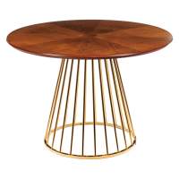 Стол Liverpool диам.110см, шпон орех  солнышко  с золотистыми ножками