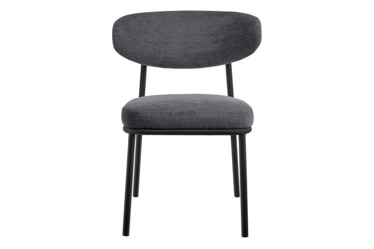 Стул Lucas 2 серый шенилл с чёрными ножками-1