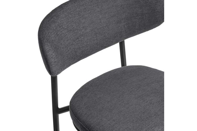 Стул Lucas 2 серый шенилл с чёрными ножками-5