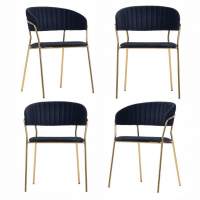 Стул Комплект из 4-х стульев Turin чёрный с золотыми ножками