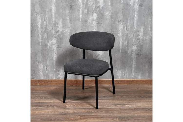 Стул Lucas 2 серый шенилл с чёрными ножками-13