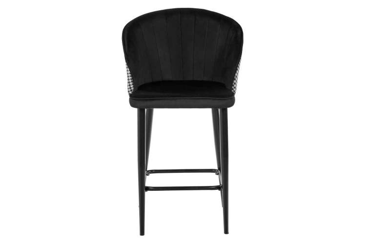 Стул полубарный Paola чёрный с жаккардом-1