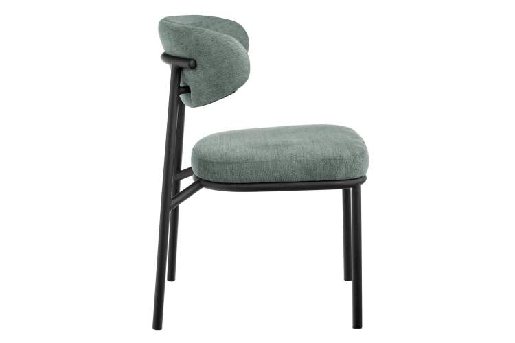 Стул Lucas 2 шалфей шенилл с чёрными ножками-3