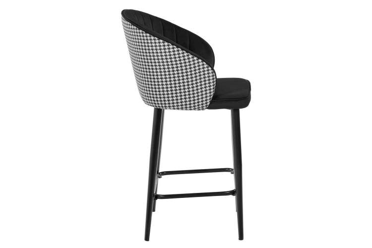 Стул полубарный Paola чёрный с жаккардом-2