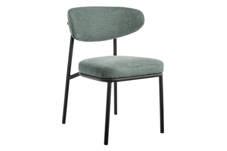 Стул Lucas 2 шалфей шенилл с чёрными ножками