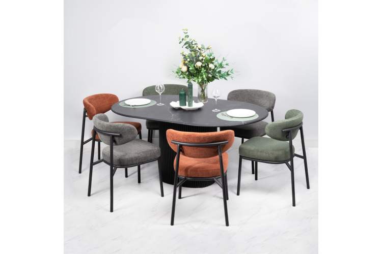 Стул Lucas 2 шалфей шенилл с чёрными ножками-14