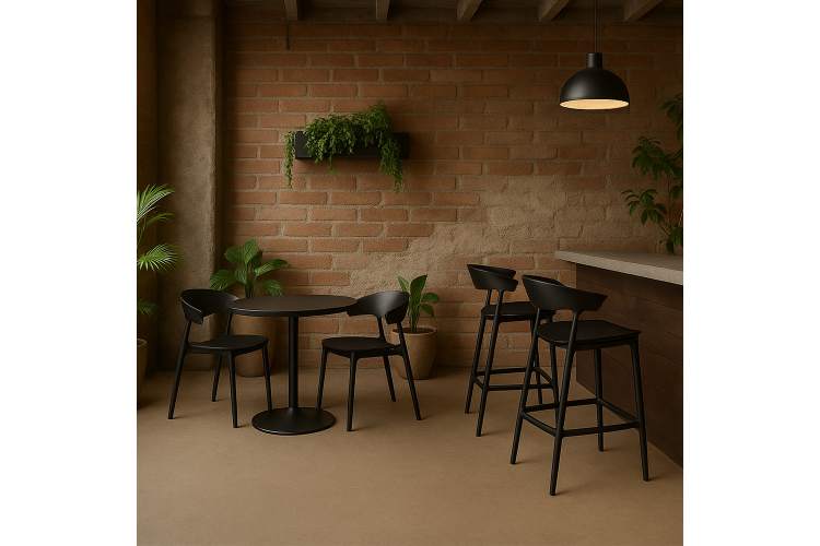 Стул полубарный Forma, чёрный-10