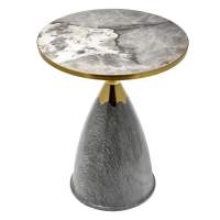 Кофейный столик Secret диам.40см x 54см, серый мрамор, металл, керамика