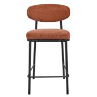 Стул полубарный Lucas 2 терракотовый шенилл с чёрными ножками