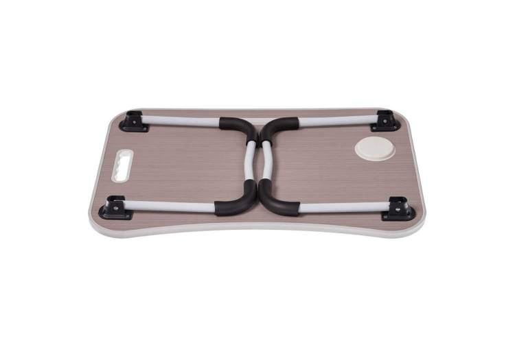 Стол складной с подстаканником «ЛАЙТ», 59,5x39,5x26,4см, мдф, металл, св. дерево, белый-3