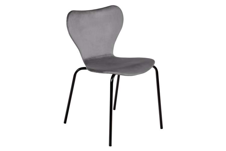 Стул Seven Style тёмно-серый велюр с чёрными ножками