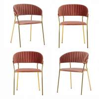 Стул Комплект из 4-х стульев Turin пудровый с золотыми ножками