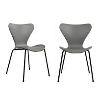Стул Комплект из 2-х стульев Seven Style серый с чёрными ножками